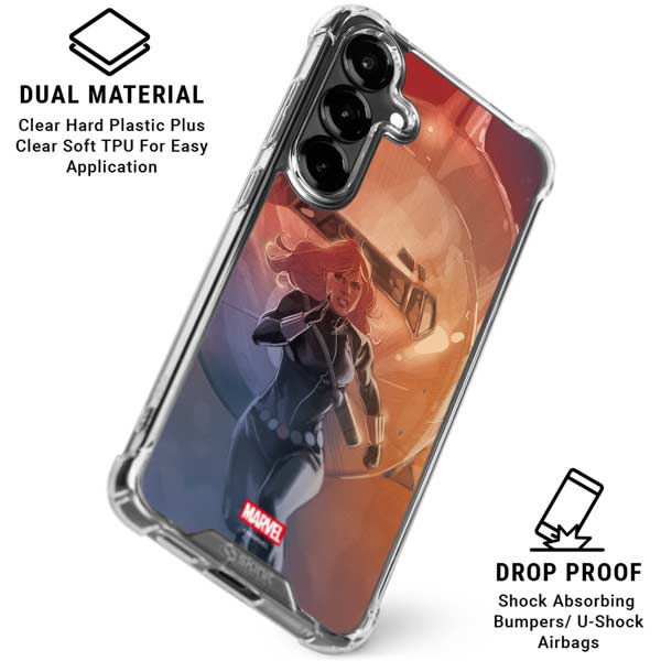 Marvel Black Widow Running Galaxy S26 Plus Clear Case