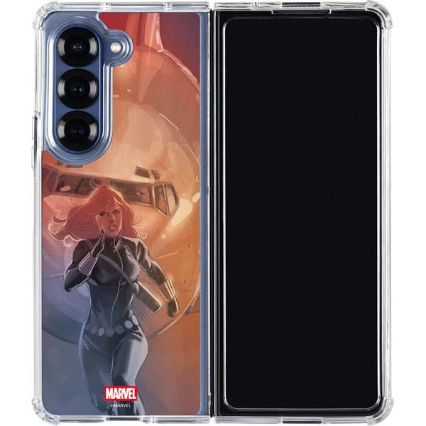 Marvel Black Widow Running Galaxy Z Fold7 Clear Case
