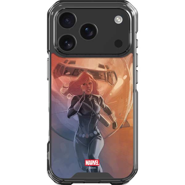 Marvel Black Widow Running iPhone 17 Pro Clear Case