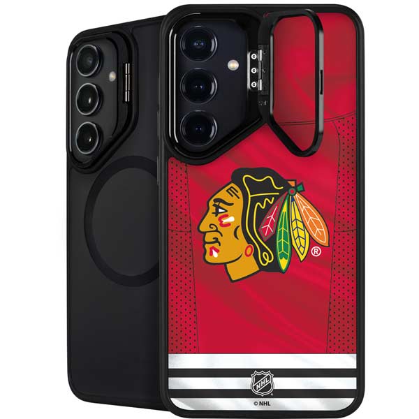 NHL Blackhawks Red Stripes Galaxy S26 Kickstand Case