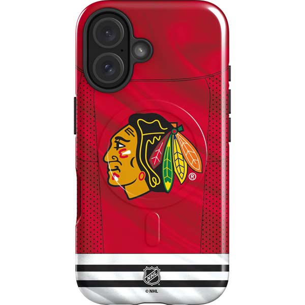 NHL Blackhawks Red Stripes iPhone 16 Plus Magsafe Impact Case