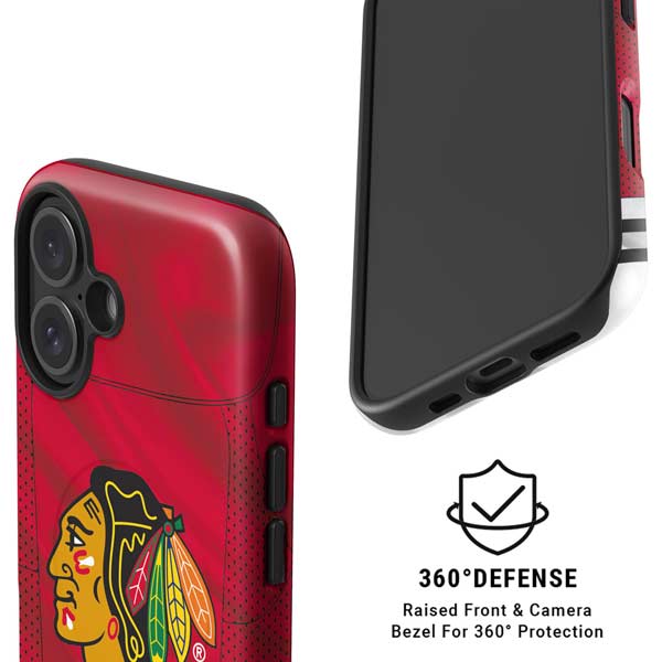 NHL Blackhawks Red Stripes iPhone 16 Plus Magsafe Impact Case