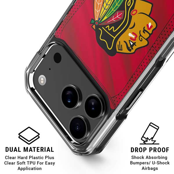 NHL Blackhawks Red Stripes iPhone 17 Pro MagSafe Case