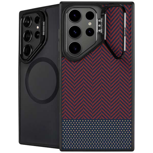 Blocked Polka Dot Chevron Galaxy S26 Ultra Kickstand Case