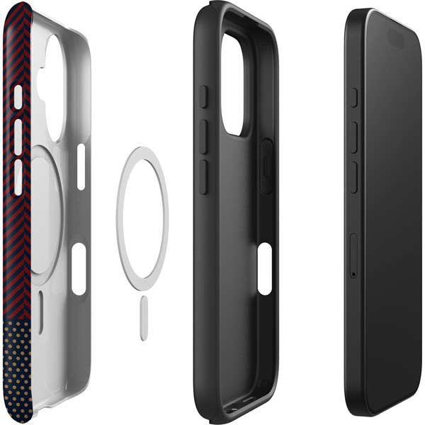 Blocked Polka Dot Chevron iPhone 16 Magsafe Impact Case
