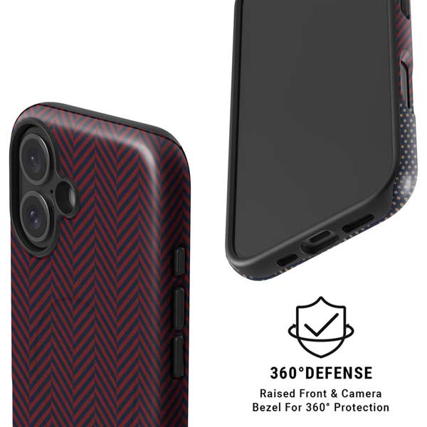 Blocked Polka Dot Chevron iPhone 16 Magsafe Impact Case