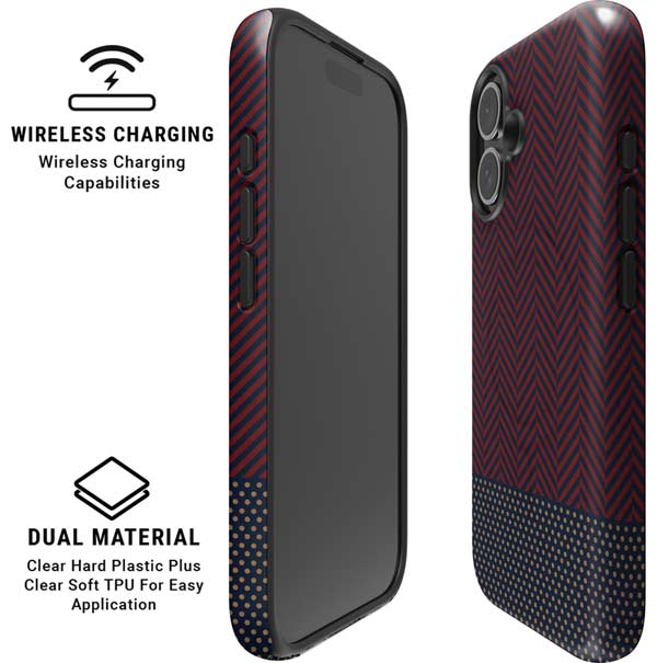 Blocked Polka Dot Chevron iPhone 16 Magsafe Impact Case