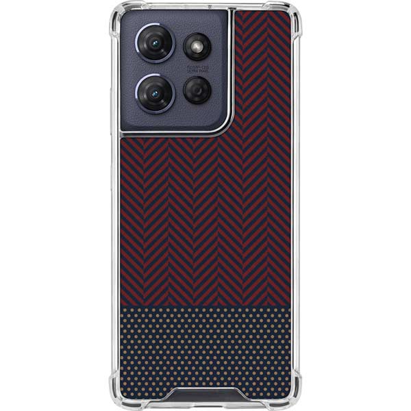 Blocked Polka Dot Chevron Moto G 5G (2025) Clear Case