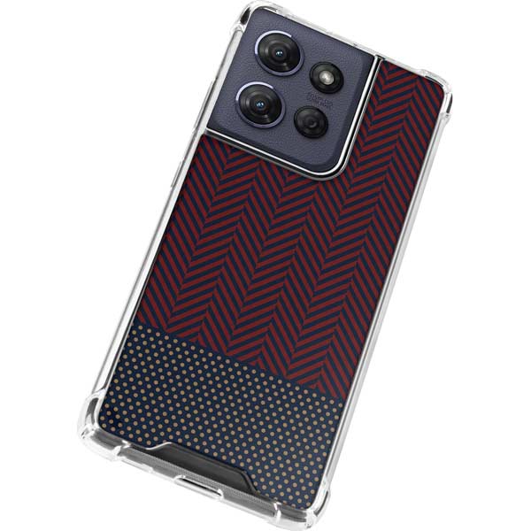 Blocked Polka Dot Chevron Moto G 5G (2025) Clear Case