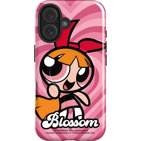 Cartoon Network Powerpuff Girls Blossom Pink Hearts iPhone 16 Magsafe Impact Case