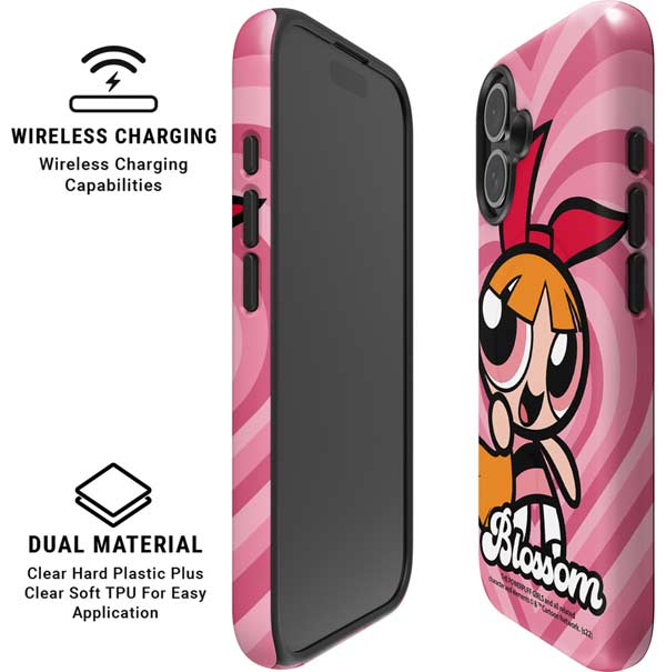 Cartoon Network Powerpuff Girls Blossom Pink Hearts iPhone 16 Magsafe Impact Case