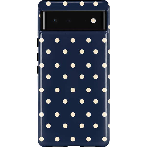 Blue and Cream Polka Dots Pixel Cases