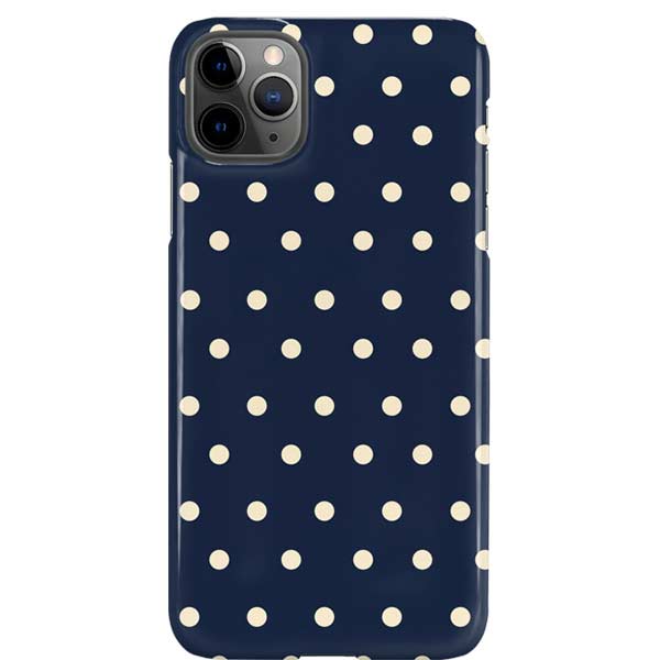 Blue and Cream Polka Dots iPhone Cases