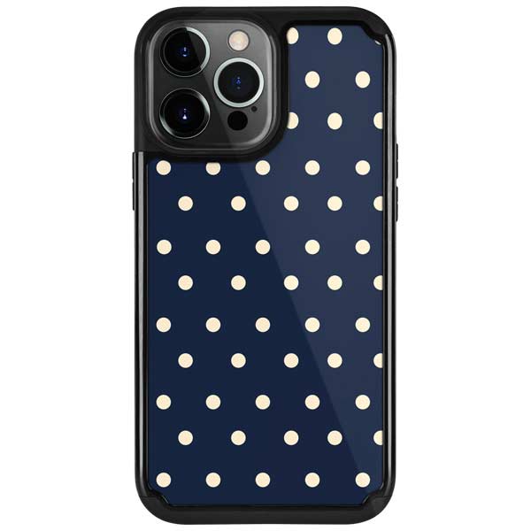 Blue and Cream Polka Dots iPhone Cases