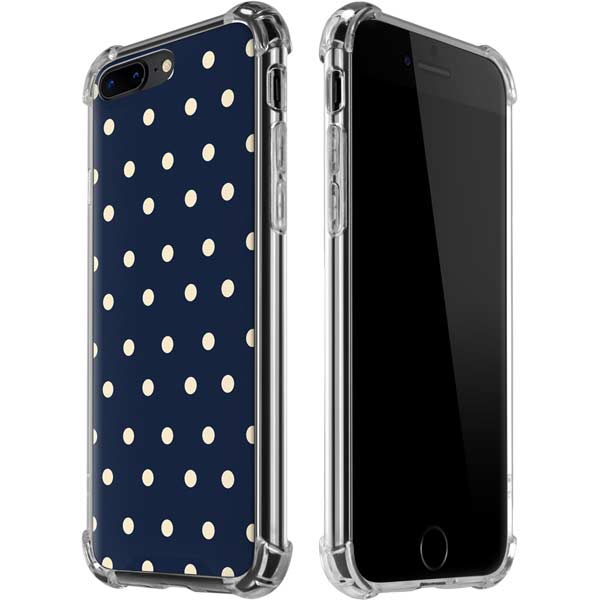 Blue and Cream Polka Dots iPhone Cases