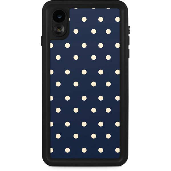 Blue and Cream Polka Dots iPhone Cases
