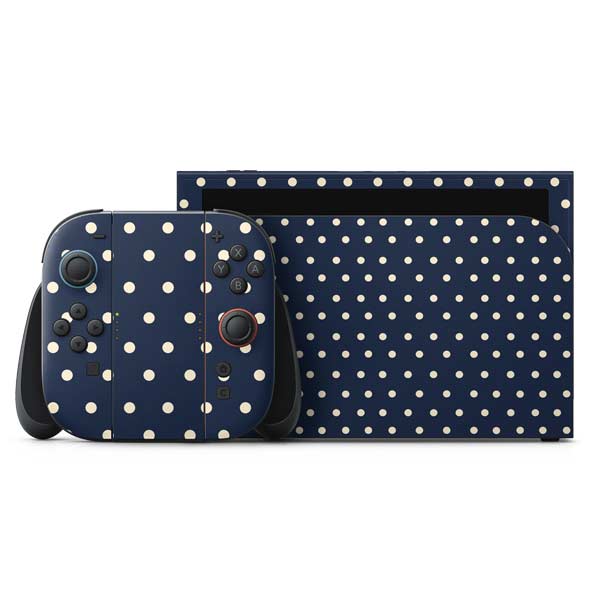 Blue and Cream Polka Dots Nintendo Skins