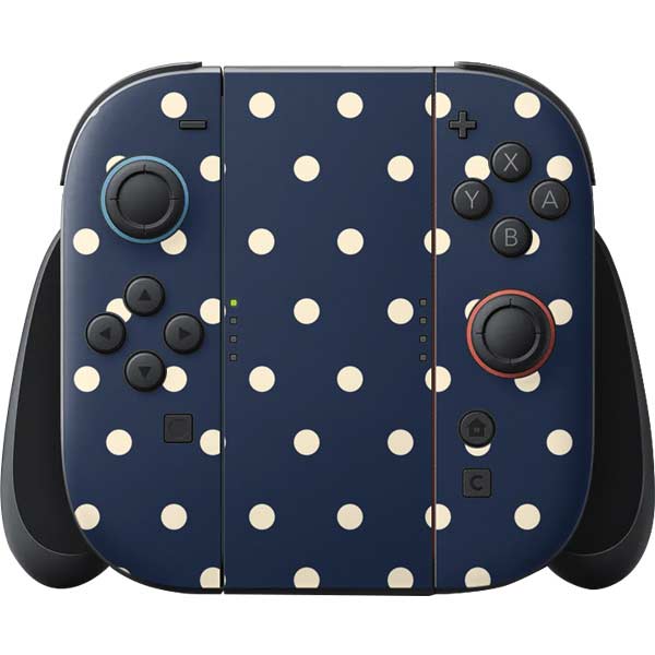 Blue and Cream Polka Dots Nintendo Skins