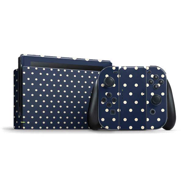 Blue and Cream Polka Dots Nintendo Skins