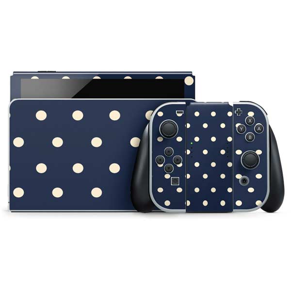 Blue and Cream Polka Dots Nintendo Skins