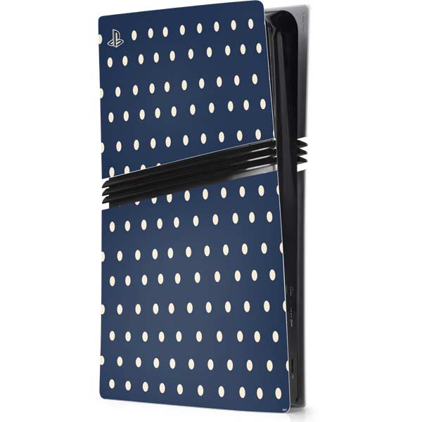 Blue and Cream Polka Dots PlayStation PS5 Skins