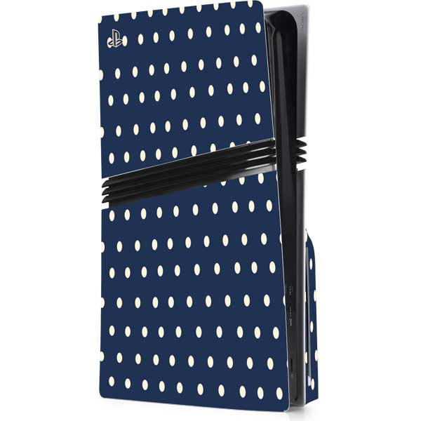Blue and Cream Polka Dots PlayStation PS5 Skins