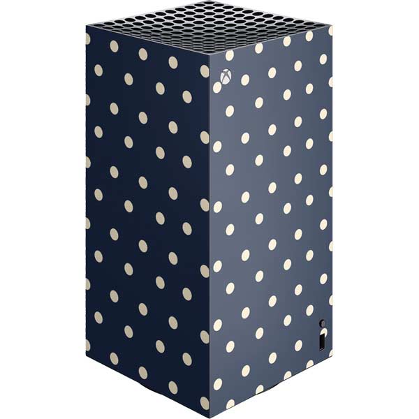 Blue and Cream Polka Dots Xbox Series X Skins
