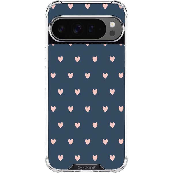 Blue and Pink Hearts Google Pixel 10 Pro Clear Case