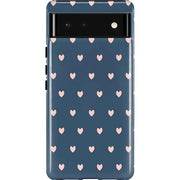Blue and Pink Hearts Pixel Cases