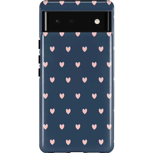 Blue and Pink Hearts Pixel Cases