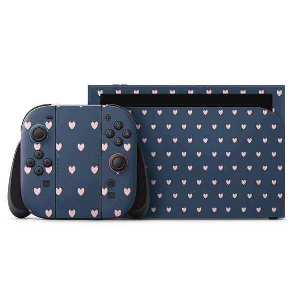 Blue and Pink Hearts Nintendo Skins