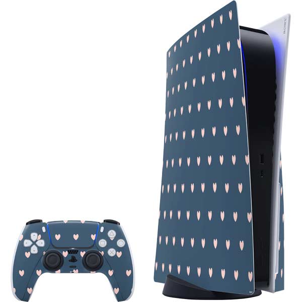 Blue and Pink Hearts PlayStation PS5 Skins