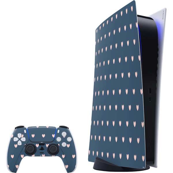 Blue and Pink Hearts PlayStation PS5 Skins