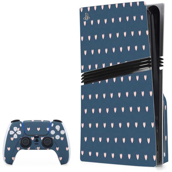 Blue and Pink Hearts PlayStation PS5 Skins