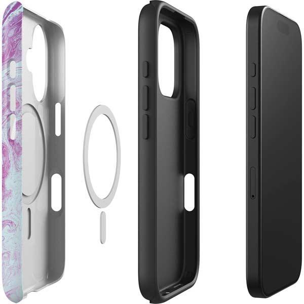 Blue and Purple Marble iPhone 16 Magsafe Impact Case