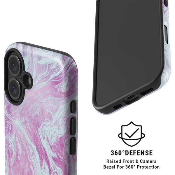 Blue and Purple Marble iPhone 16 Magsafe Impact Case