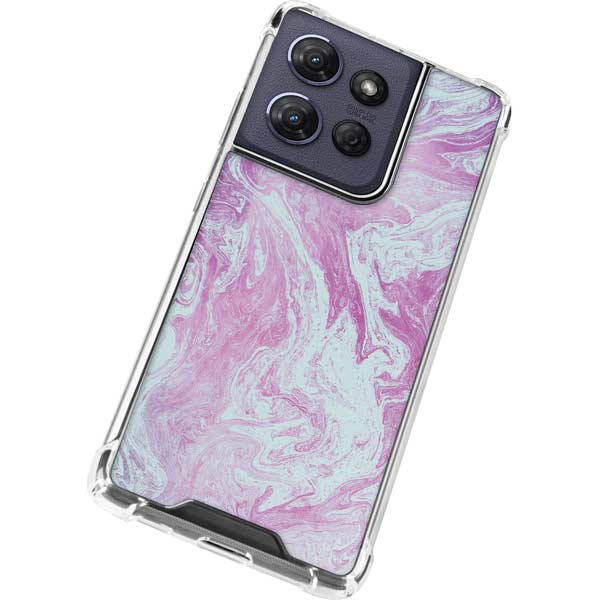 Blue and Purple Marble Moto G Play 5G (2025) Clear Case