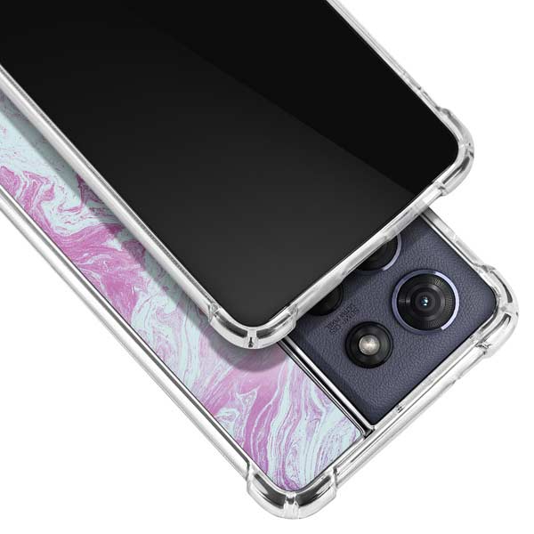 Blue and Purple Marble Moto G Play 5G (2025) Clear Case