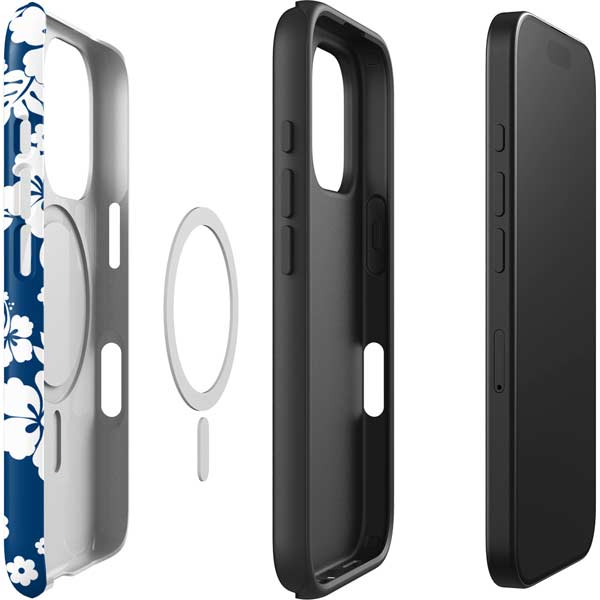 Blue and White iPhone 16 Pro Magsafe Impact Case