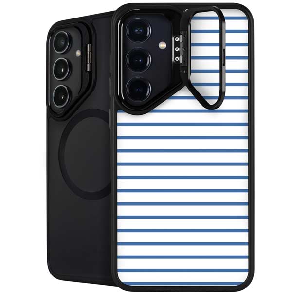 Blue and White Stripes Galaxy S26 Plus Kickstand Case