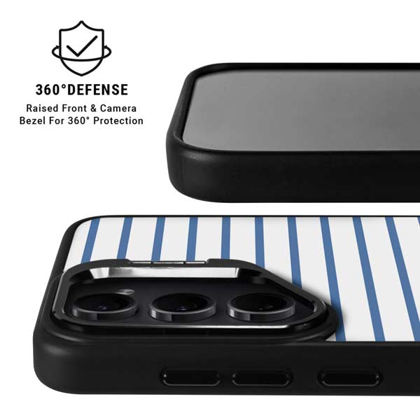 Blue and White Stripes Galaxy S26 Plus Kickstand Case