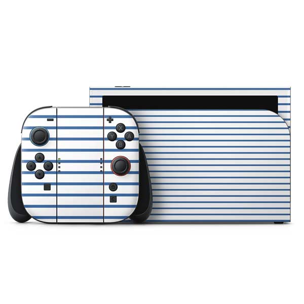 Blue and White Stripes Nintendo Skins