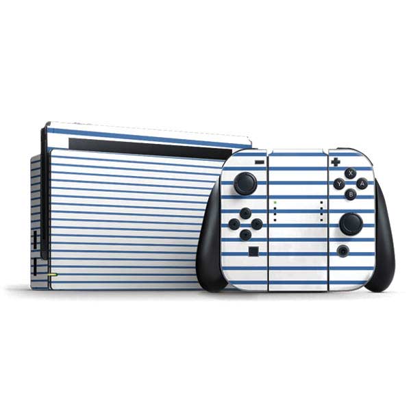 Blue and White Stripes Nintendo Skins