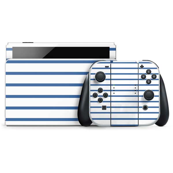 Blue and White Stripes Nintendo Skins