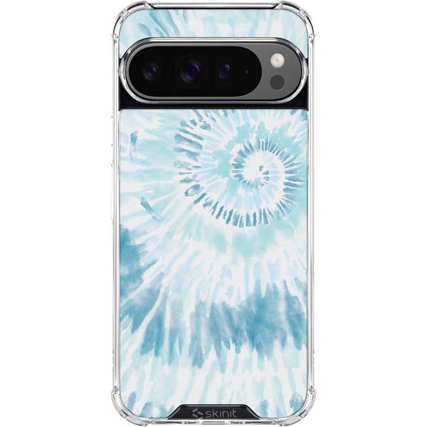 Blue and White Tie Dye Google Pixel 10 Pro XL Clear Case