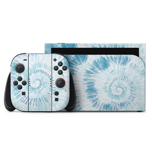 Blue and White Tie Dye Nintendo Skins