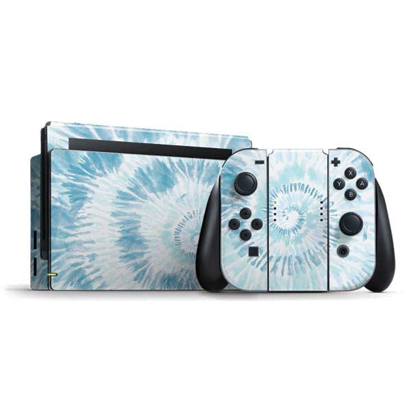 Blue and White Tie Dye Nintendo Skins
