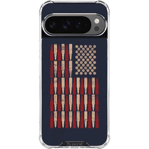 Blue Bullet American Flag Google Pixel 10 Pro XL Clear Case