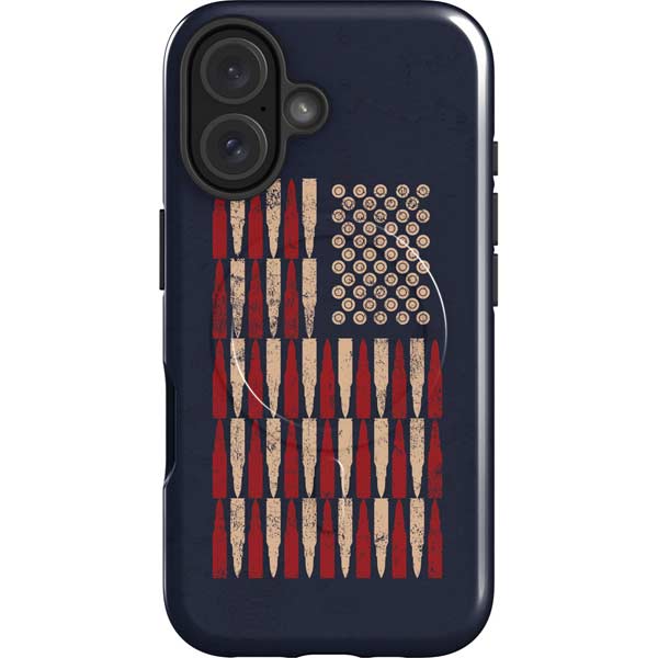 Blue Bullet American Flag iPhone 16 Magsafe Impact Case
