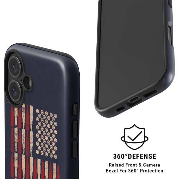 Blue Bullet American Flag iPhone 16 Magsafe Impact Case